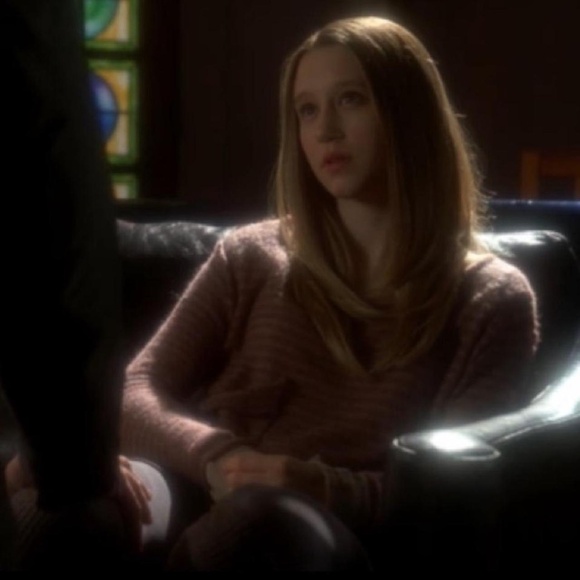 Ecote cream tan cropped stripe pullover pocket sweater ASO Violet Harmon - Picture 2 of 6